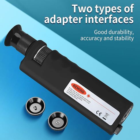 3-Piece Fiber Optic Cleaning Tool 400X Fiber Optic Microscope with 2.5mm SC/FC/ST and 1.25mm LC adapters, Belt 2.5mm/1.25mm Fiber Optic Cleaning Cotton Swab Suitable for SC/FC/ST/LC/MU adapters in Kuwait