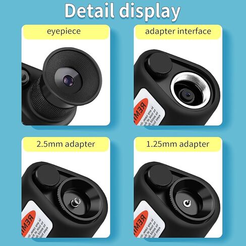 3-Piece Fiber Optic Cleaning Tool 400X Fiber Optic Microscope with 2.5mm SC/FC/ST and 1.25mm LC adapters, Belt 2.5mm/1.25mm Fiber Optic Cleaning Cotton Swab Suitable for SC/FC/ST/LC/MU adapters in Kuwait