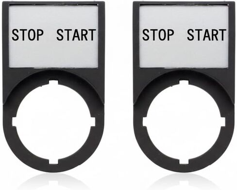 Legend Plate "STOP START" with Holder, For Use with 22mm Switches (Pack of 2) in Kuwait
