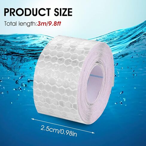 3 Rolls Reflective Tape Outdoor Waterproof Reflective Warning Tape Reflector Tape Night Safety Stickers Silver, Red, Yellow Reflective Tape for Trailer Bicycles Clothing (1 Inch x 30 Ft) in Saudi Arabia