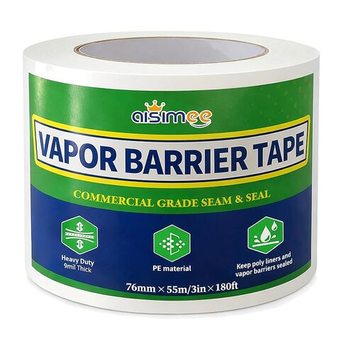 Vapor Barrier Tape, 3 in x 180 ft, High-Adhesion Waterproof Seam Tape for Crawl Spaces and Moisture Barriers, White Polyethylene Tape for Sealing Underlayment, Insulation, and Plastic Liners in Saudi Arabia