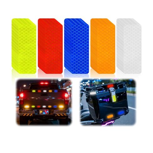 100pcs Reflective Stickers Hi Vis Reflective Tape Outdoor Waterproof Reflective Strips for Bikes Car Trailer Motorcycle Helmet Backpack Mailbox Scooter Golf Cart Clothing Post Red Yellow (100pcs) in Kuwait