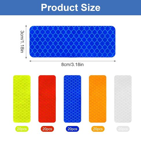 100pcs Reflective Stickers Hi Vis Reflective Tape Outdoor Waterproof Reflective Strips for Bikes Car Trailer Motorcycle Helmet Backpack Mailbox Scooter Golf Cart Clothing Post Red Yellow (100pcs) in Kuwait