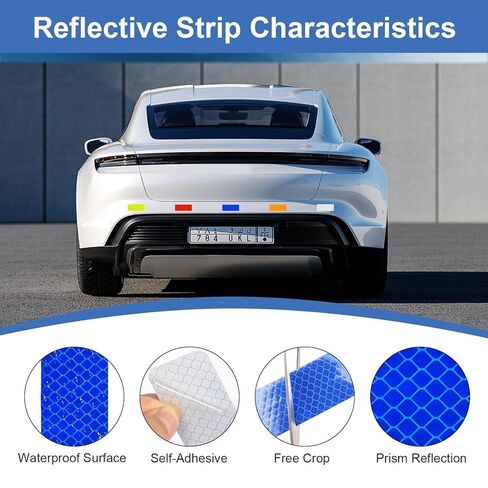 100pcs Reflective Stickers Hi Vis Reflective Tape Outdoor Waterproof Reflective Strips for Bikes Car Trailer Motorcycle Helmet Backpack Mailbox Scooter Golf Cart Clothing Post Red Yellow (100pcs) in Kuwait