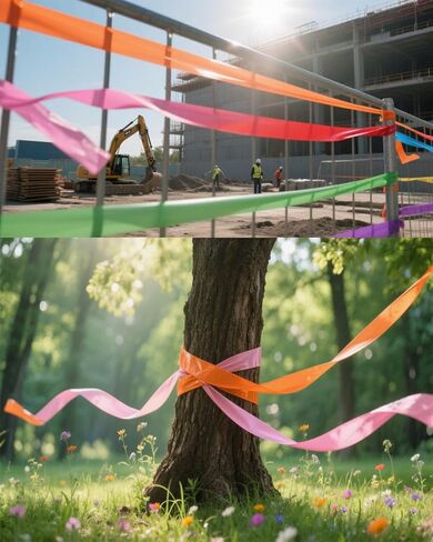 Assorted Colors Flagging Marking Survey Tape,Non-Adhesive,Hi-Vis 6 Rolls Plastic Ribbon Outdoor,Fade-Resistant for Surveyor Tree Hunting Trail Boundaries & Hazardous Areas Workplace(1" x600′) in Saudi Arabia