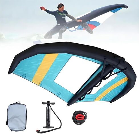 Windsurfing Inflatable Wing,4㎡,5㎡,6㎡ Wind Wingfoil and Hydrofoil Board, Handheld Surf Sail, with Window, for Water Sports, Kiteboarding, Surfing ,5m³ in Kuwait