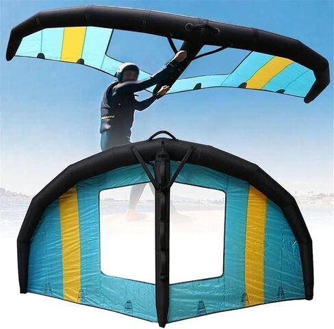Windsurfing Inflatable Wing,4㎡,5㎡,6㎡ Wind Wingfoil and Hydrofoil Board, Handheld Surf Sail, with Window, for Water Sports, Kiteboarding, Surfing ,5m³ in Kuwait