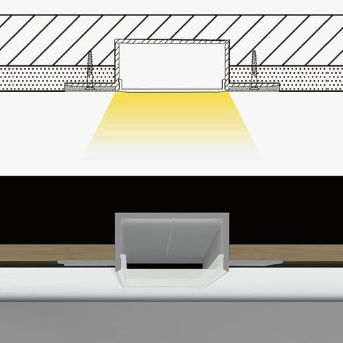 3 عبوات 3.3 قدم/1 متر مرنة 360 قناة ألومنيوم قابلة للانحناء بدون حواف لإضاءة LED، مسار LED للجدران الجافة بدون بقع بعرض 30 مم مع غطاء (P3013 العرض الداخلي 27.5 مم/1.07 بوصة) in Kuwait