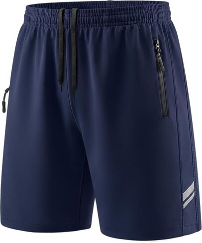 شورت Bigant Boys رياضي سريع الجفاف، كرة القدم، الجري، كرة السلة، ملابس رياضية للشباب مع جيوب بسحاب وشرائط عاكسة in Kuwait