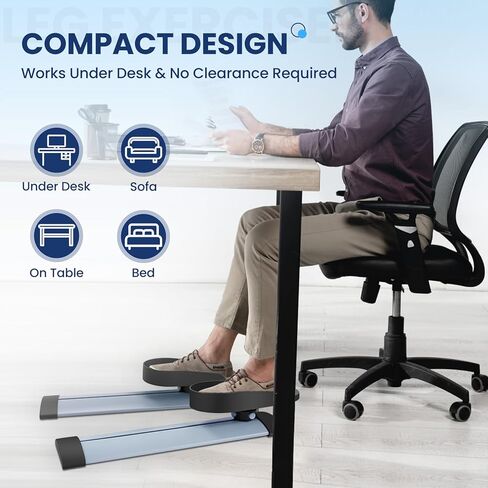 تمرين الساق أثناء الجلوس لكبار السن، تمرين الركبة والكتف للمكتب المنزلي، قابل للتكيف مع تمرين دواسة الذراع والساق تحت المكتب مع المقاومة، تمرين منخفض التأثير لإعادة التأهيل، متضمن حصيرة غير قابلة للانزلاق in Kuwait