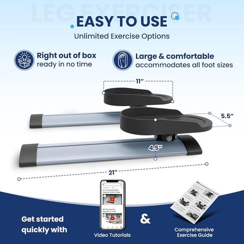 تمرين الساق أثناء الجلوس لكبار السن، تمرين الركبة والكتف للمكتب المنزلي، قابل للتكيف مع تمرين دواسة الذراع والساق تحت المكتب مع المقاومة، تمرين منخفض التأثير لإعادة التأهيل، متضمن حصيرة غير قابلة للانزلاق in Kuwait