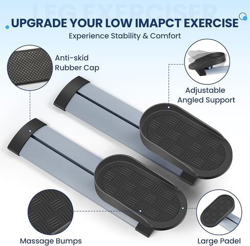 تمرين الساق أثناء الجلوس لكبار السن، تمرين الركبة والكتف للمكتب المنزلي، قابل للتكيف مع تمرين دواسة الذراع والساق تحت المكتب مع المقاومة، تمرين منخفض التأثير لإعادة التأهيل، متضمن حصيرة غير قابلة للانزلاق in Kuwait