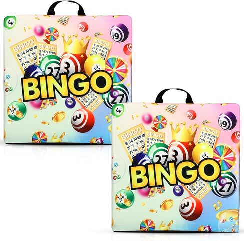 Thyle 2 Pack Bingo Night Comfort Seat Cushion Set 2" Cushion with Strap & Handles Comfortable Chair Pillow for Bingo Nights Gaming, Events, and Home Use in Saudi Arabia