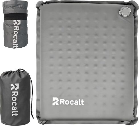 Rocalt Inflatable Seat Cushion, Self-Inflating Memory Foam Airplane Seats Cushion, Portable Air-Foam Stadium Cushion, Lightweight & Compact Bleacher Seat Cushion for Sports Events in Kuwait