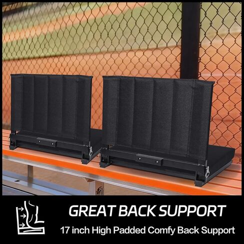 مقاعد الملعب للمدرجات مع دعم الظهر، مقاعد المبيض المحمولة مع ظهور ووسادة واسعة، وسادة مريحة مبطنة كرسي مقعد الملعب مع خطافات، حزام كتف، مقبض حمل، حامل أكواب in Kuwait