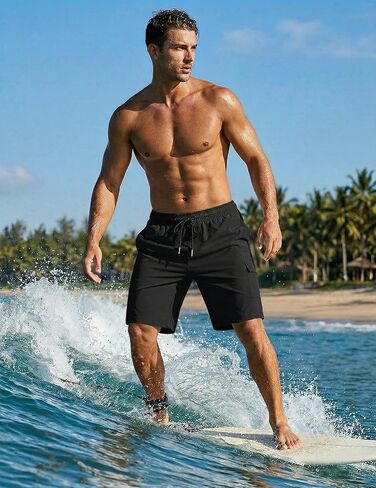 Ekouaer Mens Swim Trunks with Compression Liner 2 in 1 Board Shorts 9" Quick Dry Bathing Suit Swimsuit with Pockets S-2XL in Saudi Arabia