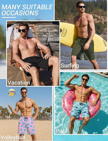 Ekouaer Mens Swim Trunks with Compression Liner 2 in 1 Board Shorts 9" Quick Dry Bathing Suit Swimsuit with Pockets S-2XL in Saudi Arabia