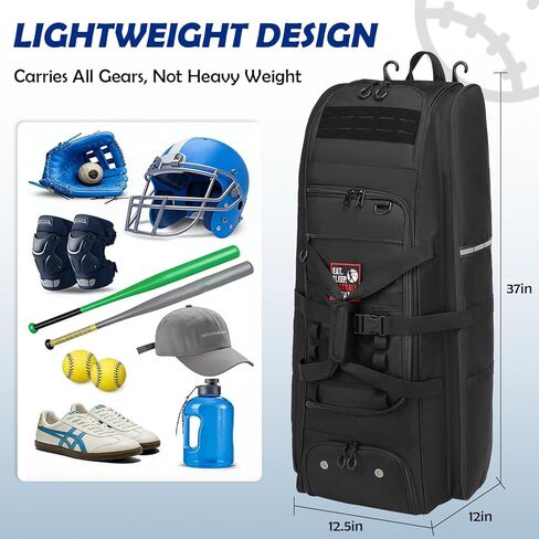 Rolling Baseball Bag with Wheels, Large Softball Catchers Gear Bags for 4 Bats, Team Equipment Duffle Bat Bag with Separate Shoe Compartment in Kuwait