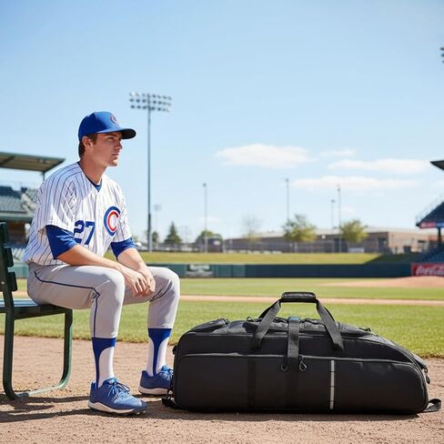 Rolling Baseball Bag with Wheels, Large Softball Catchers Gear Bags for 4 Bats, Team Equipment Duffle Bat Bag with Separate Shoe Compartment in Kuwait