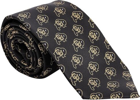 Desert Cactus University of Colorado - Boulder Neck Tie UC - Boulder Buffaloes CU Buffs 100% Polyester Necktie with Logo, Officially Licensed (Style B) in Saudi Arabia
