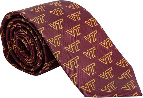 Desert Cactus Virginia Tech University Neck Tie VT Hokies 100% Polyester Necktie with Logo, Officially Licensed (Style B) in Saudi Arabia