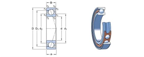 1 قطعة 71903 71903CD P4 7903 17X30X7 رقيقة الجدران مصغرة محامل الاتصال الزاوي المغزل ABEC-7 in Saudi Arabia