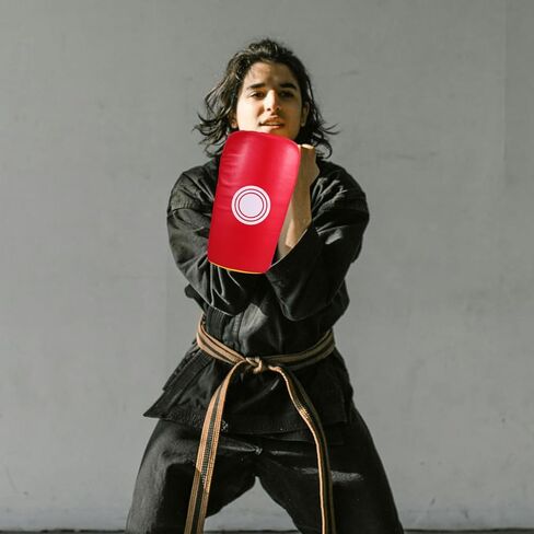Mikinona Kickboxing Leg Pad Boxing Shield سميكة هدف التدريب على الفنون القتالية للبالغين، أحمر أصفر قوي حامي الضربة لممارسة التايكوندو والفنون القتالية المختلطة in Saudi Arabia