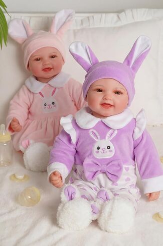 Babeside Baby Dolls Twins - 17 '' لطيف الجسم الناعم واقعية واقعية التوأم دمى الحياة الحقيقية طفلة وصبي مع إكسسوارات لهدايا الأطفال البالغة من العمر 3 سنوات ، تظاهر اللعب ، مجموعة in Kuwait