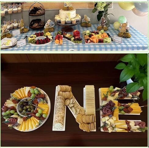 3 قطع من الحروف الكبيرة مقاس 30.48 سم، صينية واحدة قابلة للملء، صواني تقديم الطعام للأطفال، صينية حلوى الشوكولاتة بحروف خشبية من أجل هدايا حفلات استقبال المولود الجديد (واحدة - بيضاء) in Kuwait