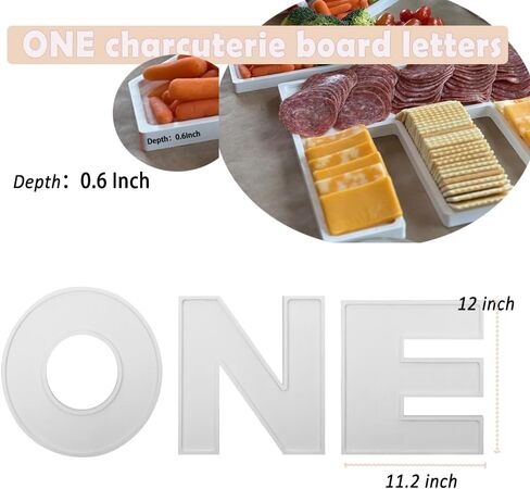 3 قطع من الحروف الكبيرة مقاس 30.48 سم، صينية واحدة قابلة للملء، صواني تقديم الطعام للأطفال، صينية حلوى الشوكولاتة بحروف خشبية من أجل هدايا حفلات استقبال المولود الجديد (واحدة - بيضاء) in Kuwait