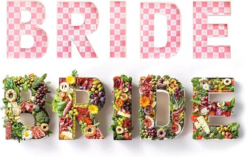 Pop Fizz Designs Charcuterie Board Letters I Baby أو صواني طعام لحفلات الزفاف I ديكورات حروف من الورق المقوى لـ Charcuterie I Food Display Letters القابلة للتعبئة (العروس) in Saudi Arabia