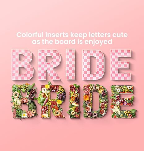 Pop Fizz Designs Charcuterie Board Letters I Baby أو صواني طعام لحفلات الزفاف I ديكورات حروف من الورق المقوى لـ Charcuterie I Food Display Letters القابلة للتعبئة (العروس) in Saudi Arabia