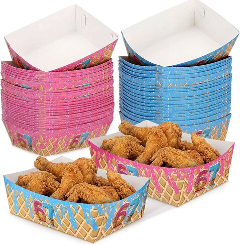 50 قطعة من لوازم حفلات ماجونج، صواني تقديم الطعام الورقية للاستعمال مرة واحدة، صواني طعام ورقية وردية اللون، كبيرة الحجم للفتيات المحببات للماجونج، يوم اللعب العائلي، والاحتفال بعيد الميلاد، وديكورات الحفلات in Kuwait