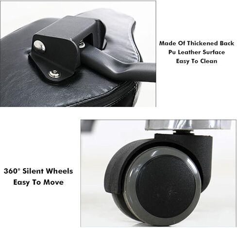 كرسي سرج مع دعم للظهر، كرسي دوار 360 درجة، كرسي مكتب بارتفاع هيدروليكي، ارتفاع قابل للتعديل 46-60 سم، لعيادة التجميل بالمنزل والمكتب in Kuwait