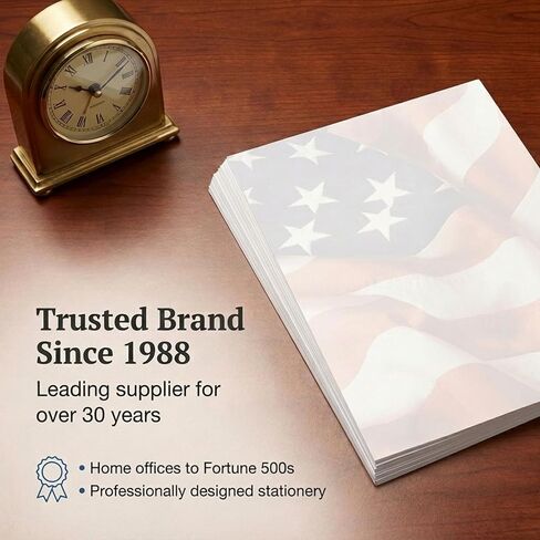 PaperDirect Salute American Flag Patriotic Theme Paper Stationery, Border Paper, Letterhead 8.5 x 11, 25 sheets, Elegant Premium Writing Paper, Decorative Printer Paper in Kuwait