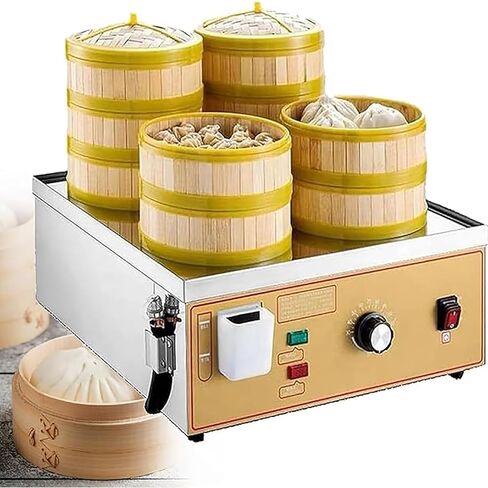Commercial Electric Dim Sum Steamer 4 6 Hole Steamed Bun Machine Dry Boiling Water Shortage Alarm and Independent Water Supply 30 110℃ Temperature Adjustment Stainless Steel U Tube Heati in Saudi Arabia