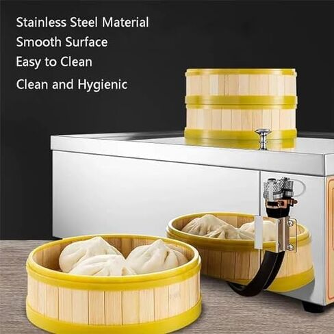 Commercial Electric Dim Sum Steamer with Dry Boiling Alarm Independent Water Supply and Adjustable Temperature for Perfect Steamed Buns Every Time in Saudi Arabia