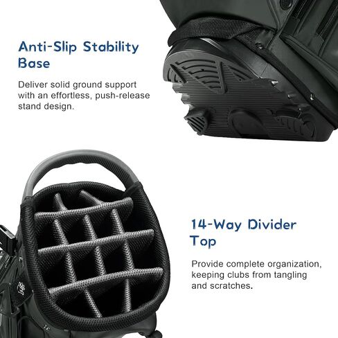 KVV 14-Way Golf Stand Bag, Lightweight Hybrid Golf Bag with Multiple Pockets, Dual Straps & Rain Cover, Premium Golf Bag for Men & Women in Kuwait