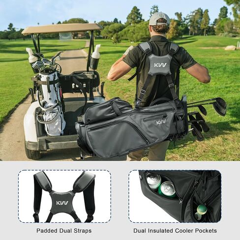 KVV 14-Way Golf Stand Bag, Lightweight Hybrid Golf Bag with Multiple Pockets, Dual Straps & Rain Cover, Premium Golf Bag for Men & Women in Kuwait