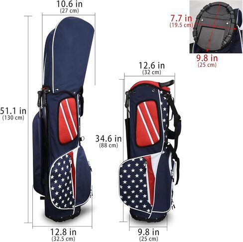 Craftsman Golf Lightweight USA Style Red White Blue Golf Bag 4 Divider Fits Up to 14 Clubs with Rain Cover Dual Back Strap in Saudi Arabia