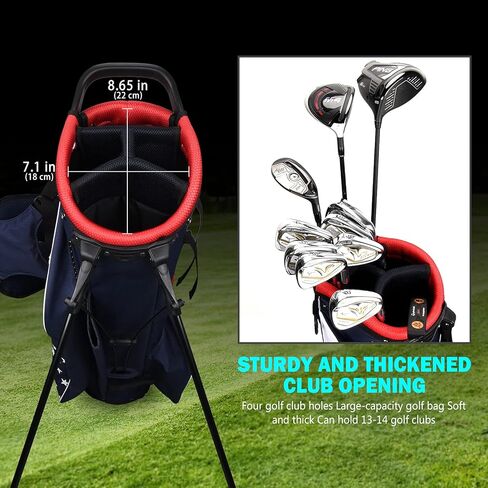 Craftsman Golf Lightweight USA Style Red White Blue Golf Bag 4 Divider Fits Up to 14 Clubs with Rain Cover Dual Back Strap in Saudi Arabia