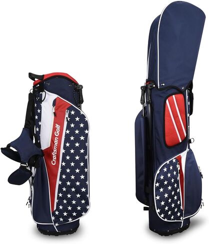 Craftsman Golf Lightweight USA Style Red White Blue Golf Bag 4 Divider Fits Up to 14 Clubs with Rain Cover Dual Back Strap in Saudi Arabia