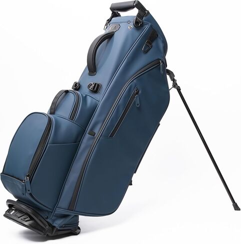 Premium Golf Stand Bag Durable Golf Club Bag with Multiple Pockets pu Leather Zipper Golf Bag with Stand 6 Way Full Length Velvet Divider Black Blue Grey Green Golf Bags for Men/Women in Saudi Arabia