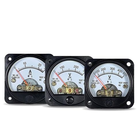 SO45 Pointer AC Ammeter 3A 5A 10A 15A 20A 30A Voltmeter 300V 500V Size 45mm Circular Instrument 1Pcs(AC 500V) in Saudi Arabia