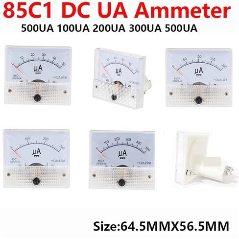 85C1 Ammeter Dc Analog Current Meter Panel Mechanical Pointer Type 50UA 100UA 200UA 300UA 400UA 500UA 1Pcs(300UA) in Saudi Arabia