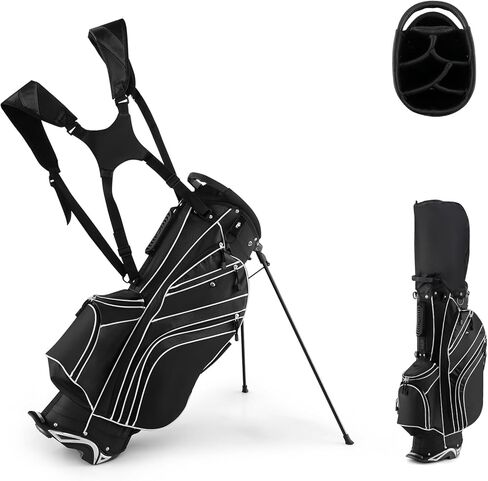 ULTIMATE Golf Stand Bag, 6 Way Top Dividers Golf Bag w/Pockets & Cooler Bag, Lightweight Portable Golf Club Bag w/Dual Shoulder Strap & Rain Hood, Golf Carry Bag for Women & Men in Saudi Arabia