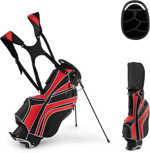 ULTIMATE Golf Stand Bag, 6 Way Top Dividers Golf Bag w/Pockets & Cooler Bag, Lightweight Portable Golf Club Bag w/Dual Shoulder Strap & Rain Hood, Golf Carry Bag for Women & Men in Saudi Arabia