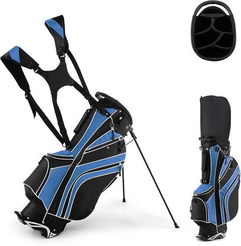 ULTIMATE Golf Stand Bag, 6 Way Top Dividers Golf Bag w/Pockets & Cooler Bag, Lightweight Portable Golf Club Bag w/Dual Shoulder Strap & Rain Hood, Golf Carry Bag for Women & Men in Saudi Arabia