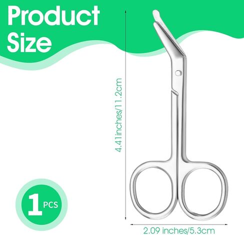 2 Pcs Ostomy Scissors Stainless Steel Curved Scissors Urothrostomy Surgical Nursing Bandage Supplies for Doctors Home Care Nurses Veterinary (Silver) in Saudi Arabia