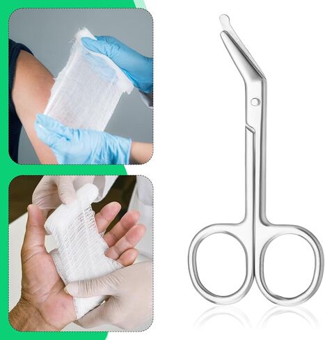 2 Pcs Ostomy Scissors Stainless Steel Curved Scissors Urothrostomy Surgical Nursing Bandage Supplies for Doctors Home Care Nurses Veterinary (Silver) in Saudi Arabia